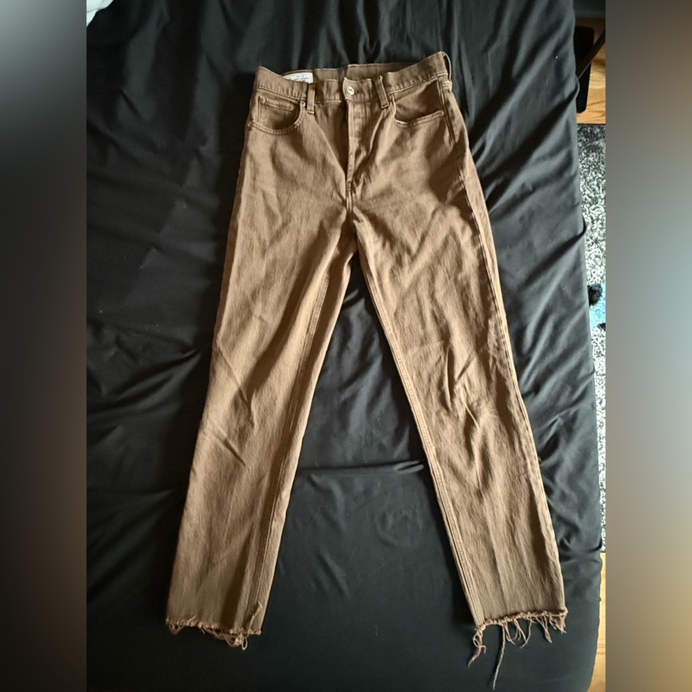 GAP Cheeky Straight High Rise Brown Jeans TALL